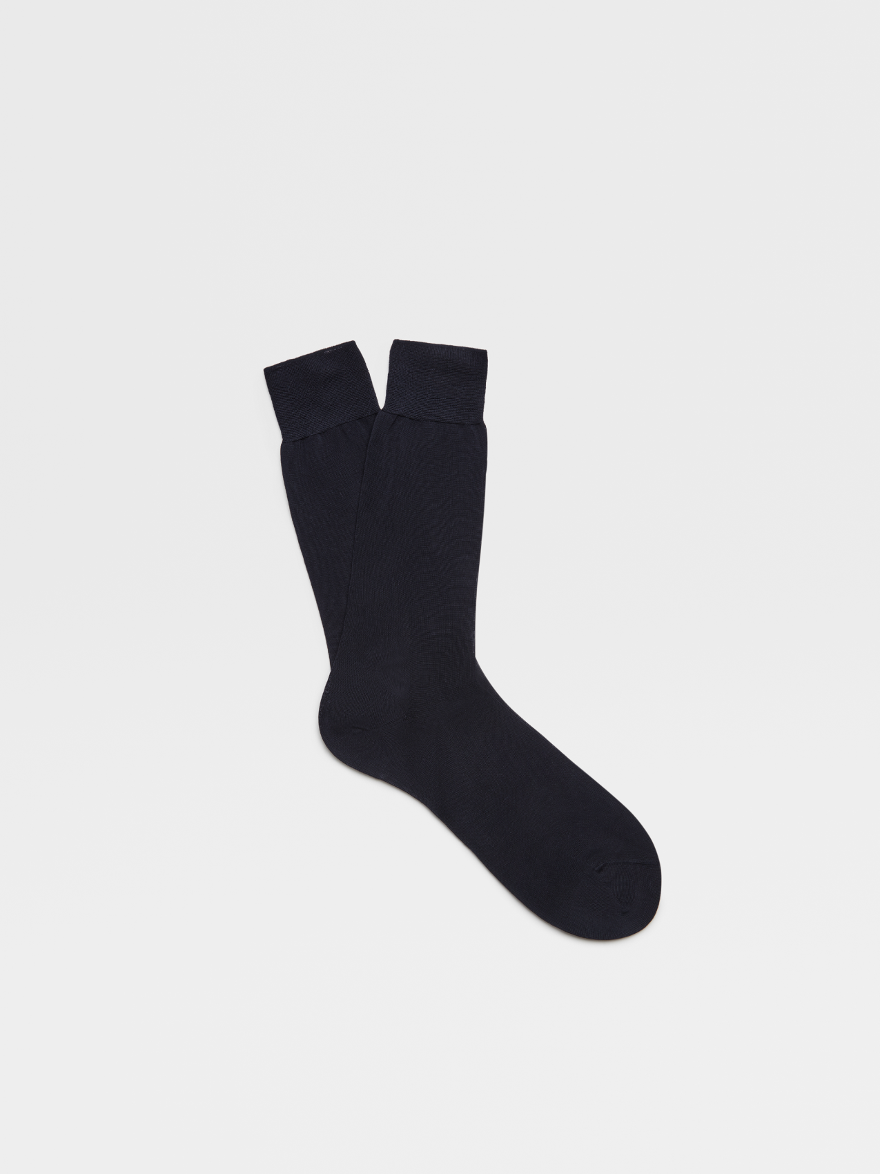 Navy Blue Cotton Mid Calf Socks